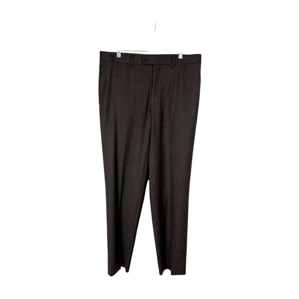 Tallia Men's 34/32 Dress‎ Pants 100% Wool Brown EUC